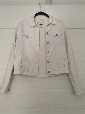 Women's White Denim Jacket Small